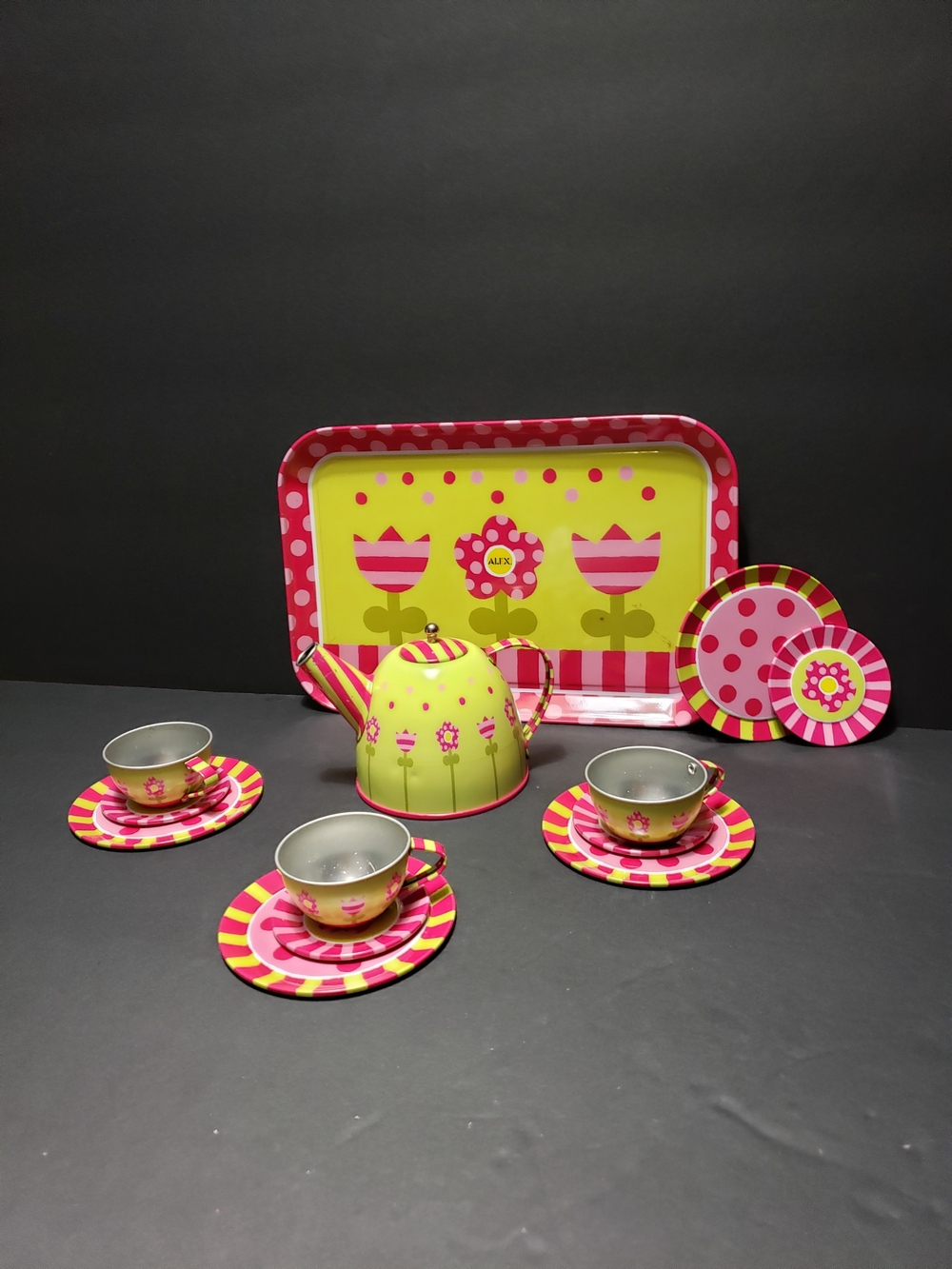 ALEX TOYS Tin Tea Set Girl Party Play (INCOMPLETE)
